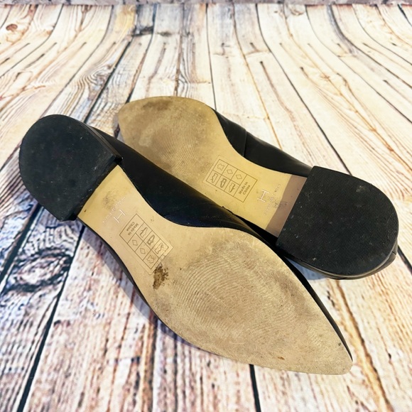 Halston | black leather pointed toe flats 7.5 - Picture 11 of 14